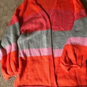Brightly colored cardigan from Anthropologie
